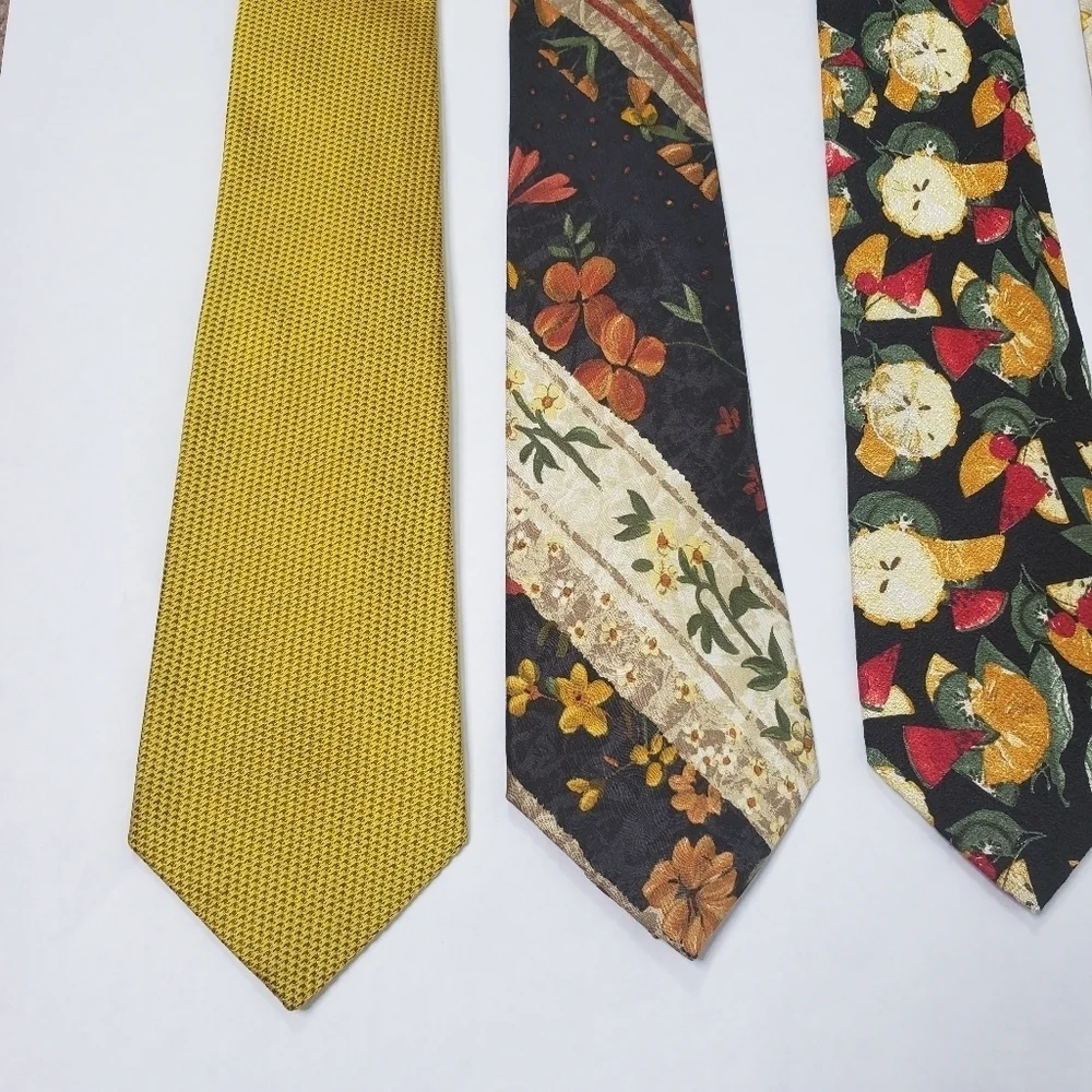 Bullock & Jones silk ties bundle of 6 fruit and floral